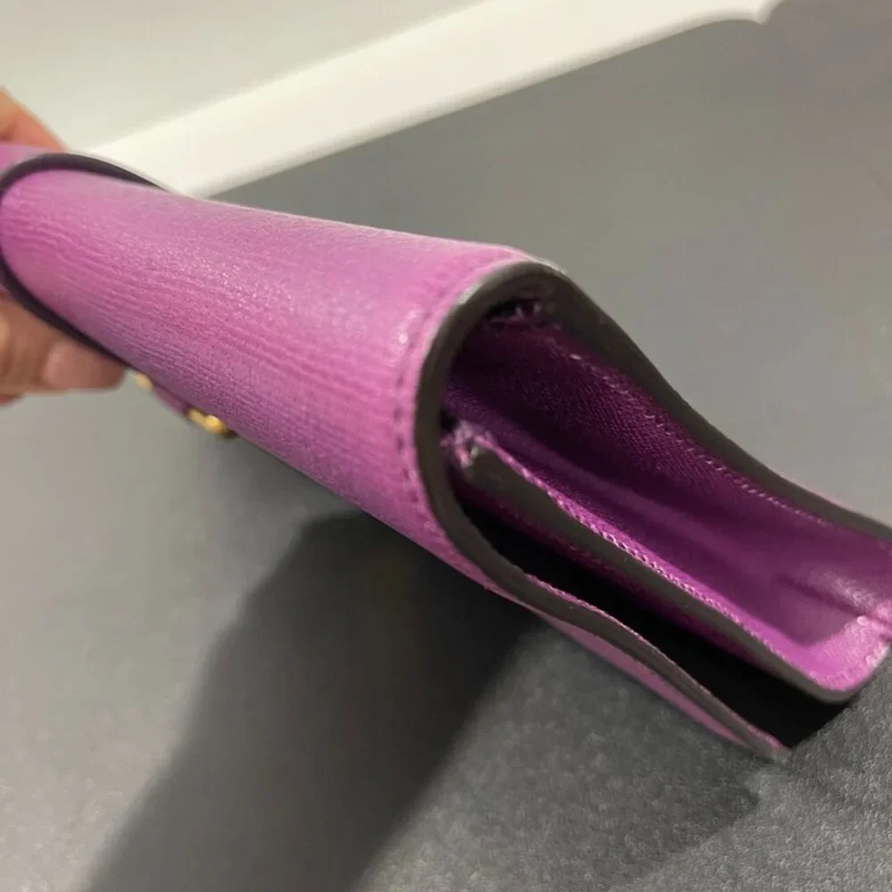 Saint Laurent Textured Calfskin Classic Y Ligne Clutch Purple (JB1424)